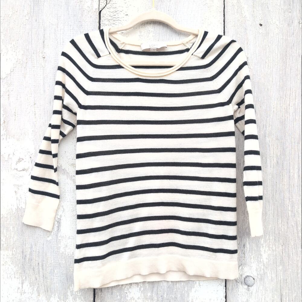 Roll Neck Ann Taylor Loft Merino Wool Nautical Fisherman Sweater Women's S